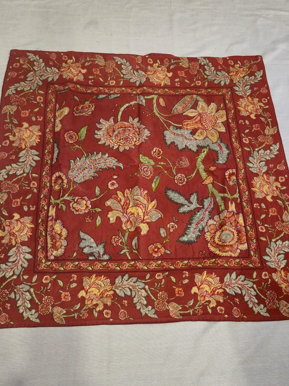 Red Floral Tablecloth - Brand Unknown